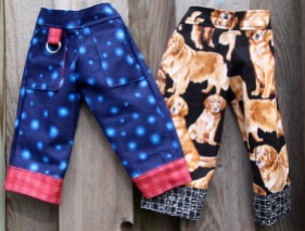 I made the bold dog print pants without pockets for something different...shame on me!